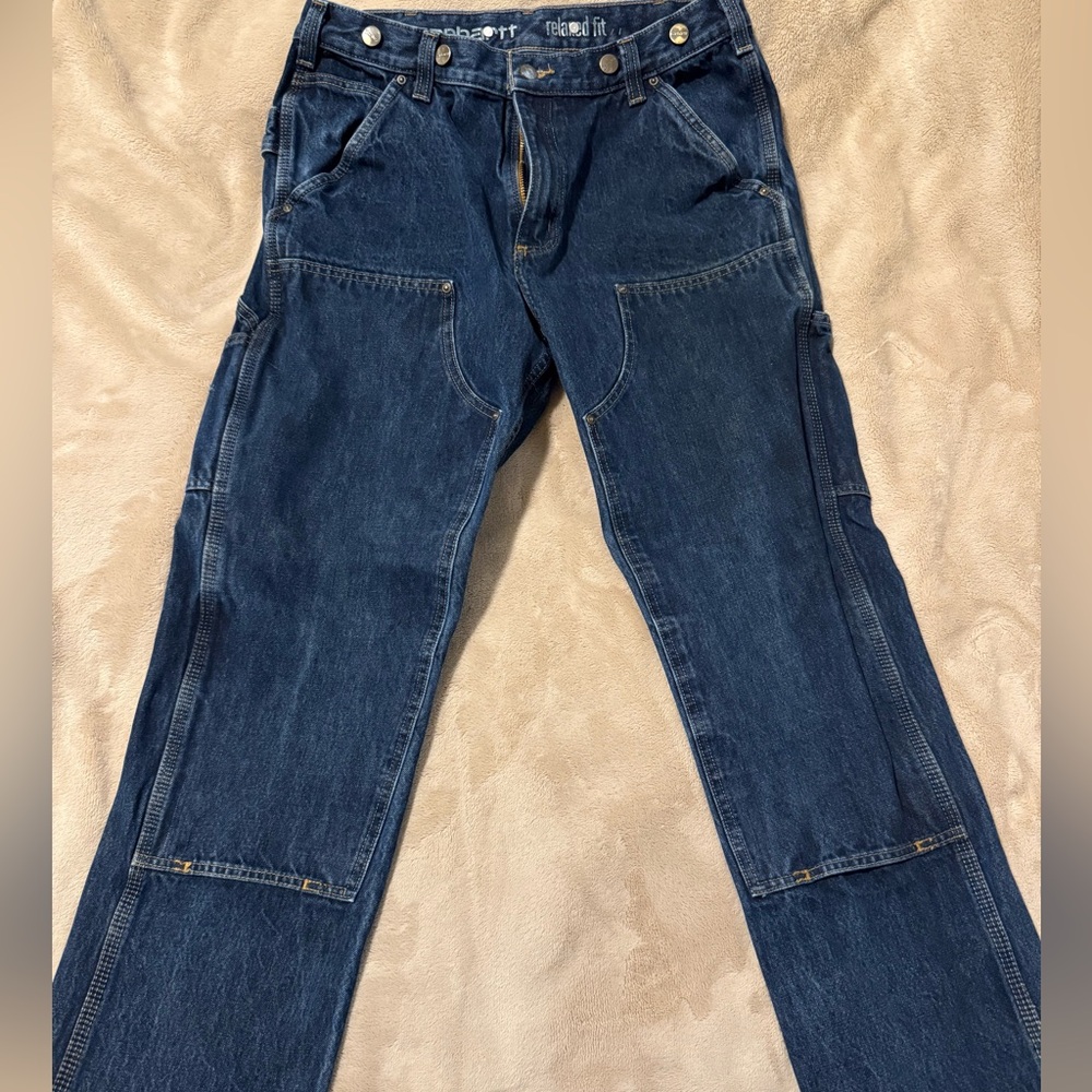 Carhartt Dark Blue Relaxed Fit Jeans